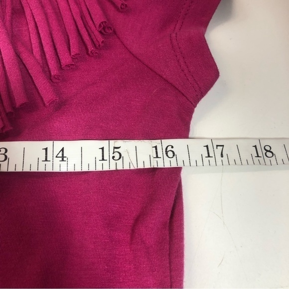 Ariat Senorita Fringe Top Bright Pink Short Sleeve Tee, size S - Picture 8 of 9